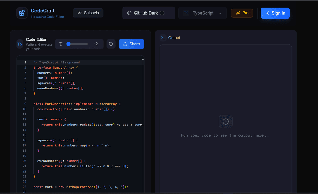 Code Editor Interface